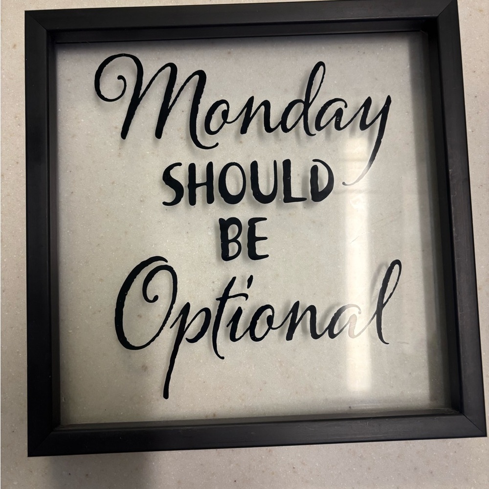 Black Framed Wall Art with Quote
